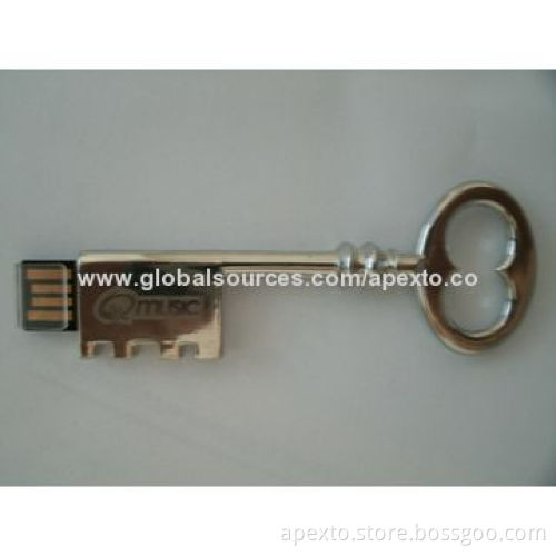 Golden USB Flash Drives, 8 or 16GB with Plug-and-play Function, Support Customized Logo Printing